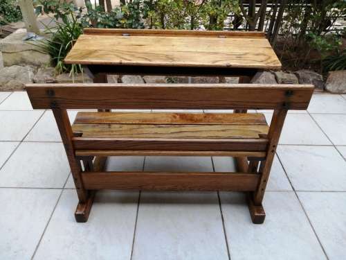 Beautiful vintage solid oak kids school desk.