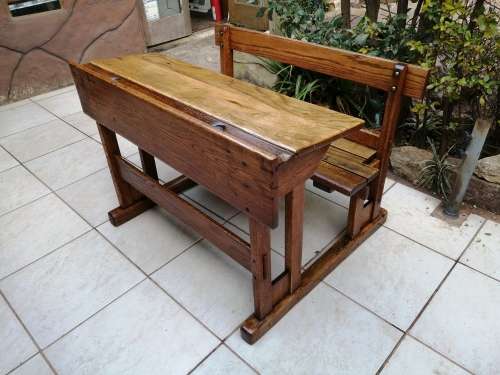 Beautiful vintage solid oak kids school desk.
