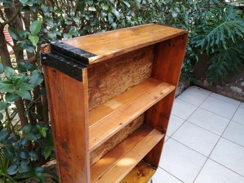 Awesome, large rustic wooden shelf.