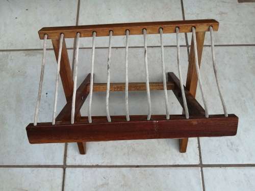 Awesome old solid wood fold up fishing stool.