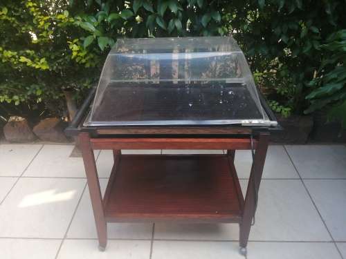 Vintage tea trolley and hot tray.