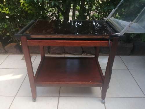 Vintage tea trolley and hot tray.