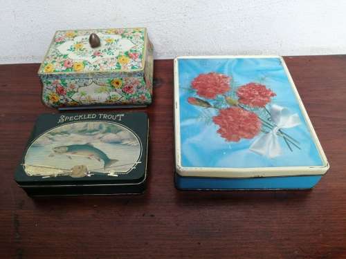 Collection of 3 lovely old tins.
