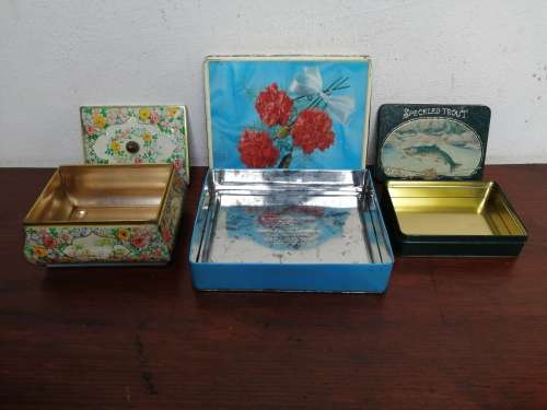 Collection of 3 lovely old tins.