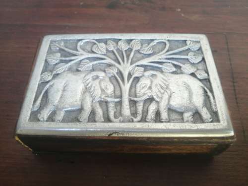 Old stamp box and letter holder set.