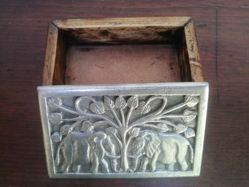Old stamp box and letter holder set.