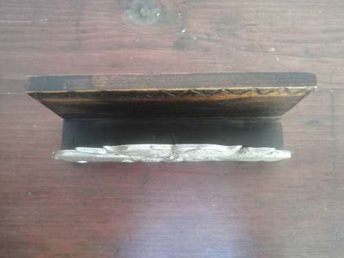 Old stamp box and letter holder set.