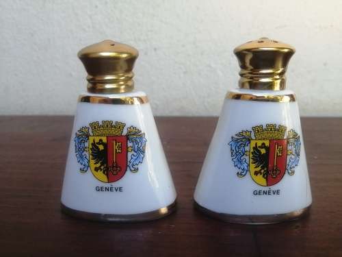 Beautiful Geneve salt and pepper set.