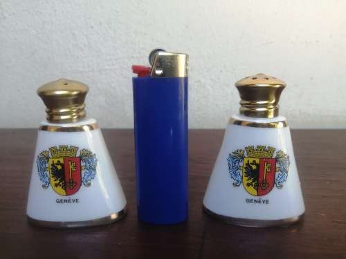 Beautiful Geneve salt and pepper set.