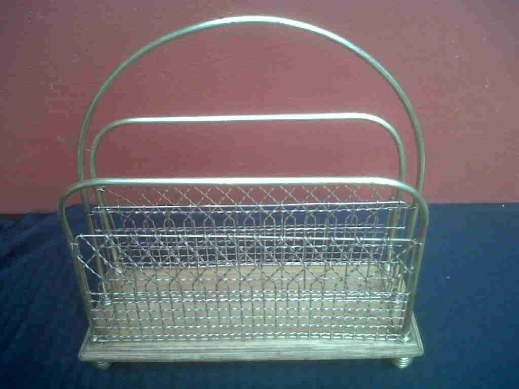 VERY OLD BRASS MAGAZINE RACK