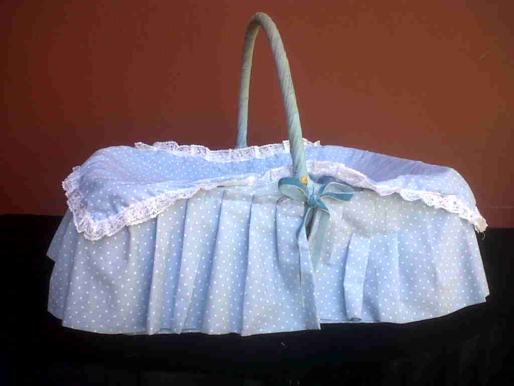 Old covered picnic basket.