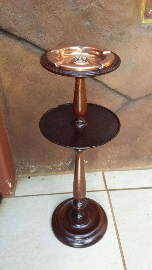 Old wooden standing ashtray.