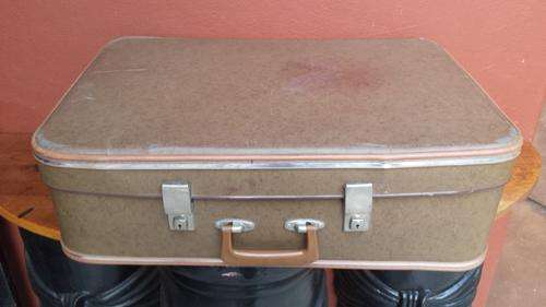 Large brown suitcase.