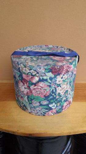 Old round, padded hat box.