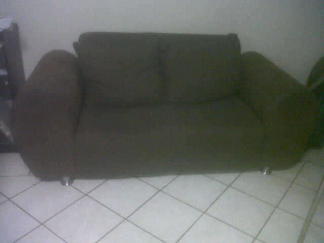 brown double seater couch