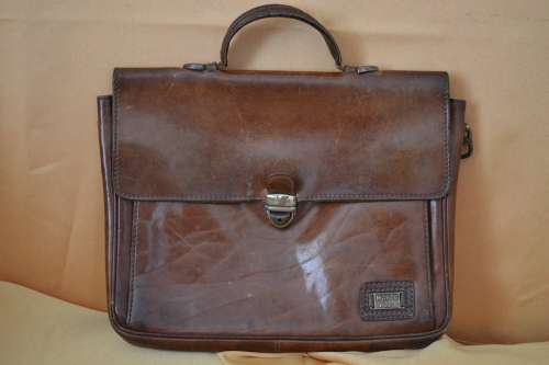 LEATHER "MARCO POLO" BRIEFCASE/SATCHEL