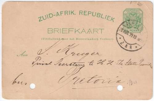 Anglo-Boer War and ZAR Interest Auction: President Kruger's Personal Stationary, Paperwork