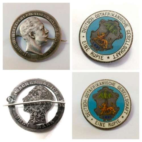 Trench Art Coins and Tokens from German East Africa and the East Africa Campaign of 1914-1918