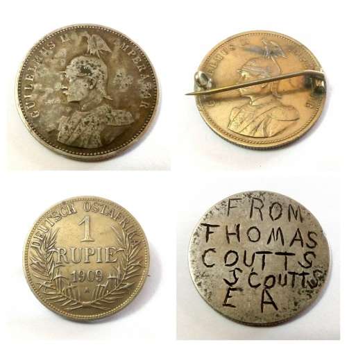 Trench Art Coins and Tokens from German East Africa and the East Africa Campaign of 1914-1918