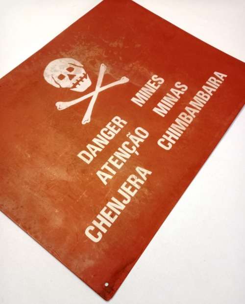 Rhodesian Bush War (1964-1979): Mine Field Sign