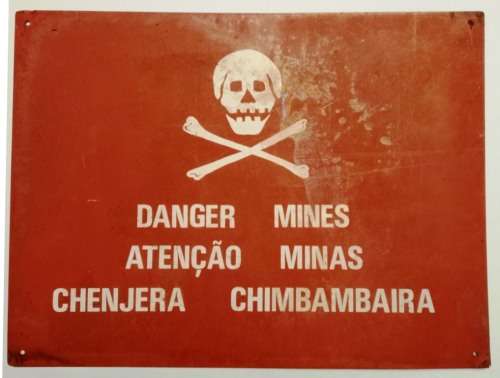 Rhodesian Bush War (1964-1979): Mine Field Sign