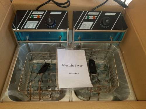 Double Electric Deep Fryer - New - Demo unit