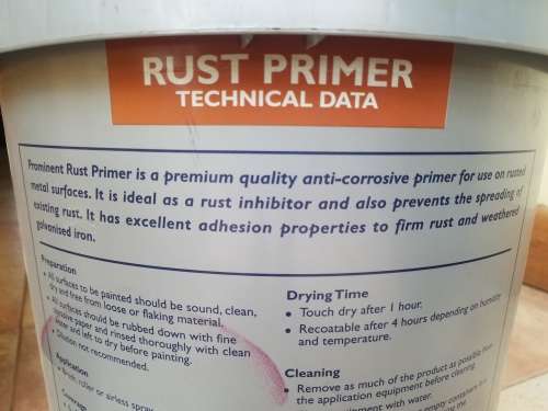 Prominent Paint Rust Primer - 2 x 20L tins still sealed