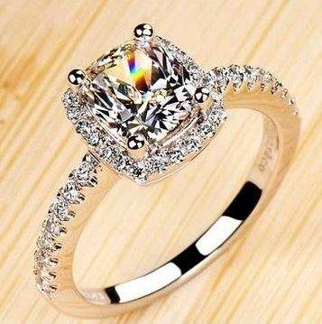 BRAND NEW 2 Carat Cushion Cut Diamond Ring with Accents Engagement Ring - Size 6 /M/16.51mm