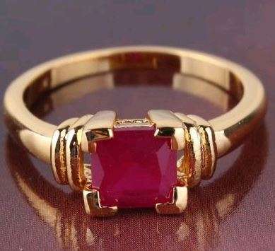 STYLISH 24k gold filled best lady ruby gift RING Sz9/R