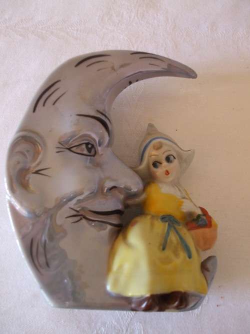 Girl and Moon Ornament - can be used as a vase