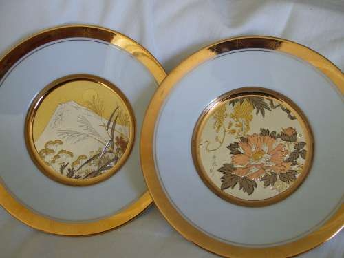 12 Chokin Plates from the Hamilton Collection "Japanese Floral Calendar"