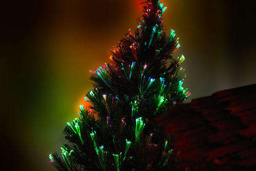 1.2 meter Electronic Base Christmas tree - Green with Led Lighten Fibres