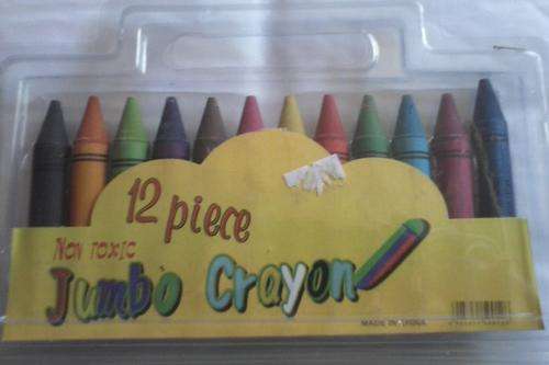 NON TOXIC JUMBO CRAYONS X 12 & FREE A4 JOTTER!!!