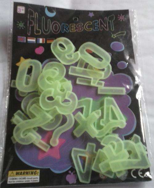 GLOW IN THE DARK FLUORESCENT NUMBERS & FREE ROOM DECOR 3D FOAM ALPHABET STICKERS!!!