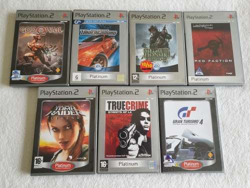 PS2 / Playstation 2 Slim Console + 7 Games + Controller + Box