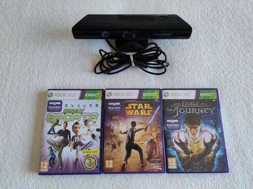 Xbox 360 Kinect Sensor + 3 Xbox 360 Games
