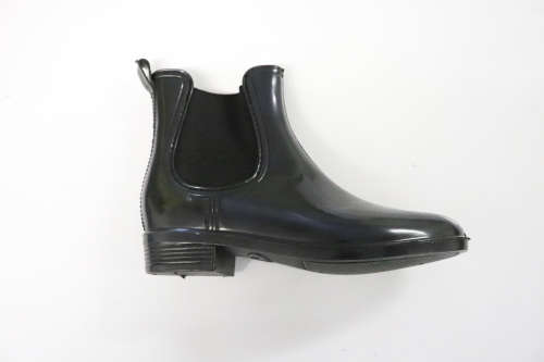 Black plastic boots