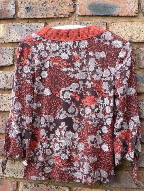 Vintage boho top with long sleeves and trim (OBR Jeanswear) - Size 36