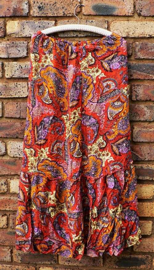 Vintage tiered long hippie skirt - free size