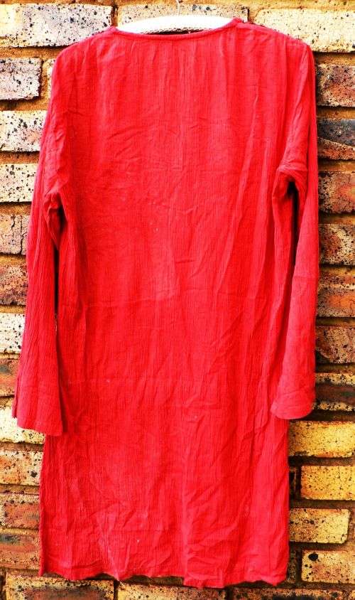 Vintage Rio Collection long Indian boho tunic top with embroidery and beads - Size L