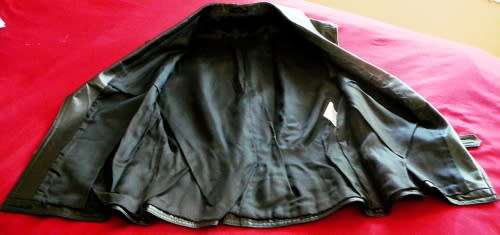 Ladies black genuine leather waistcoat - Size 12