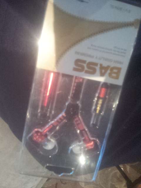 bass zip earphones - red