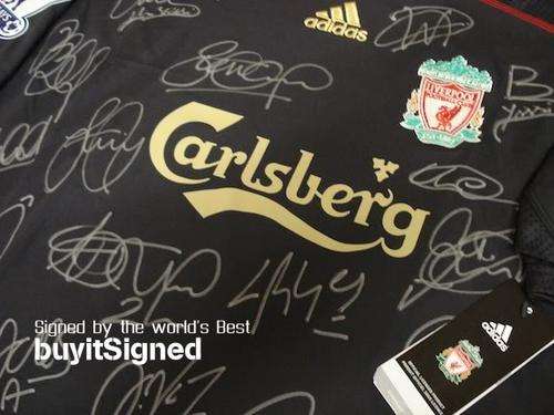Liverpool Away Shirt Signed by 09/10 Squad with Certificate of Authenticity!