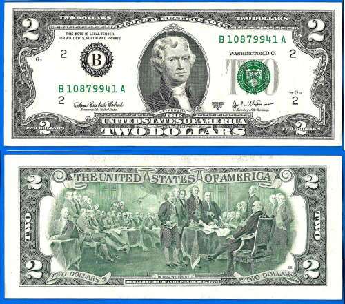 USA 2 Dollars 2003 A Mint New York B2 Suffix A Dollars United States of America