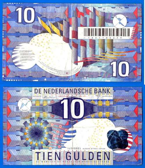 Netherlands 10 Gulden 1997 Netherland Europe Banknote