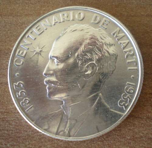 Cuba 50 Centavos 1953 Commemo Jose Marti 100 Years Silver Coin Caribe America Coin