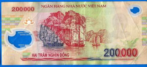 Vietnam 200000 Dong 2011 Prefix PT Boat Asia Polymer Banknote