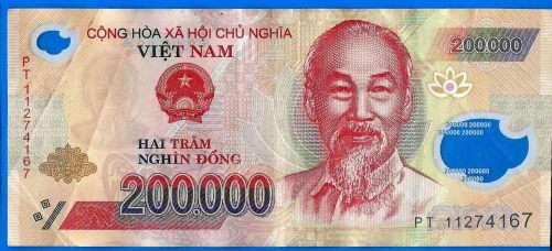 Vietnam 200000 Dong 2011 Prefix PT Boat Asia Polymer Banknote