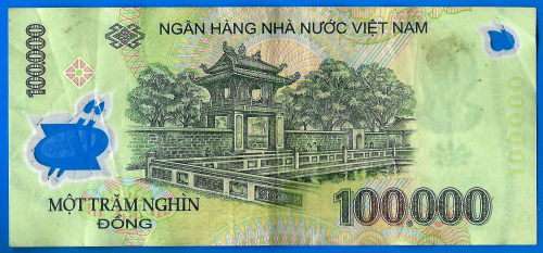Vietnam 100000 Dong 2011 Prefix SC Boat Asia Polymer Banknote