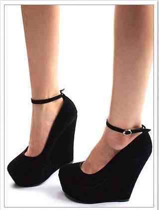 NEW !! Suede High Heel Wedges ( Size 4 - 6 )